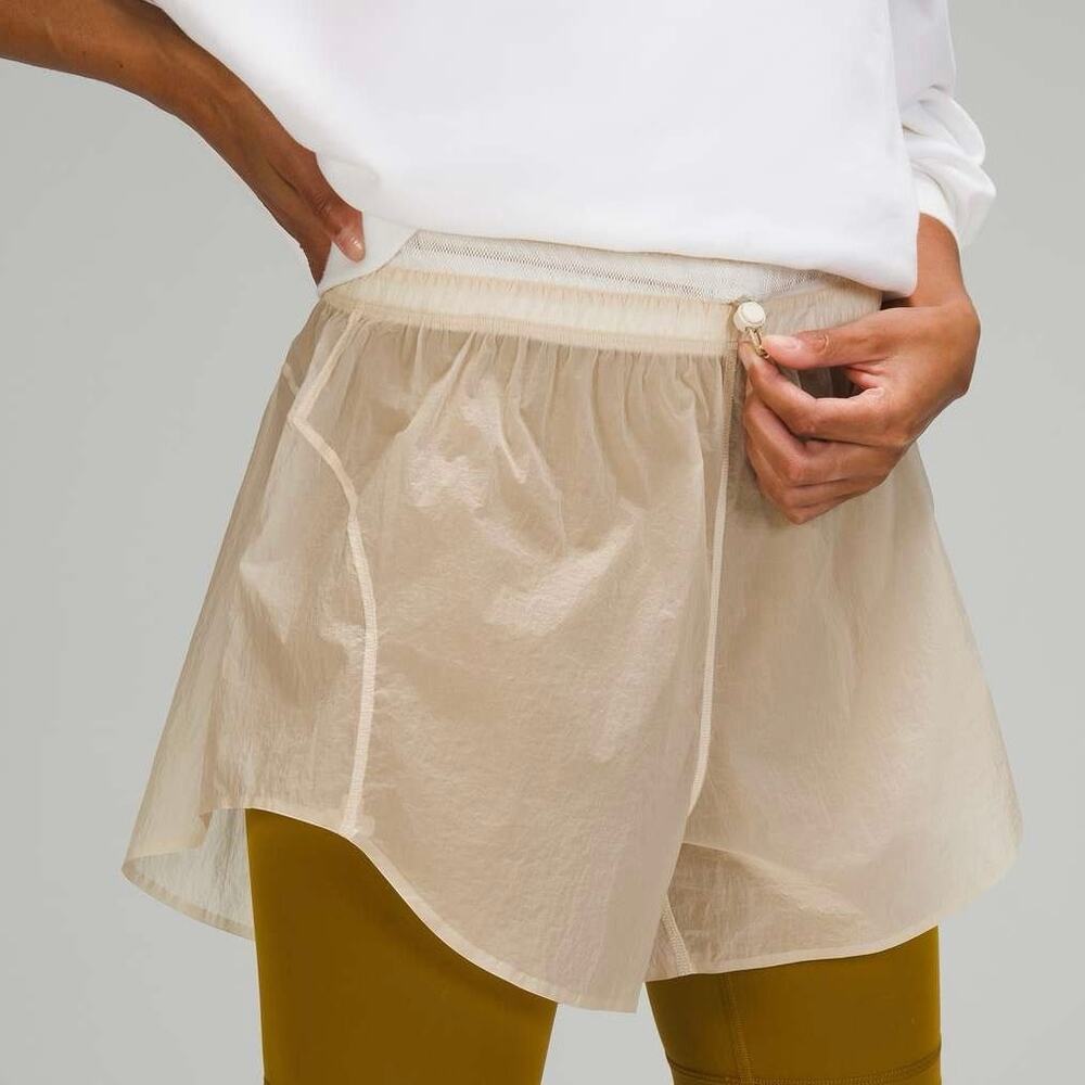 Lululemon Step Out High Rise Sheer Shorts in White Opal Size 2